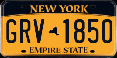 NY license plate GRV1850