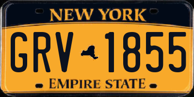 NY license plate GRV1855