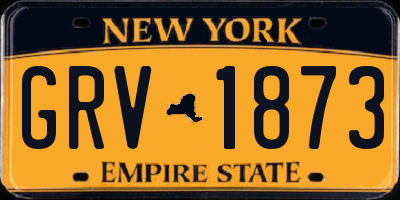 NY license plate GRV1873