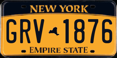 NY license plate GRV1876