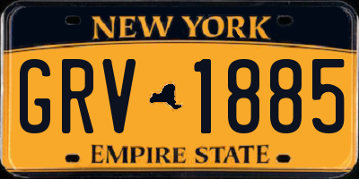NY license plate GRV1885