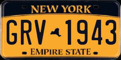 NY license plate GRV1943