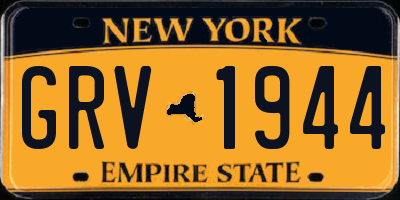 NY license plate GRV1944