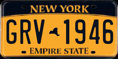 NY license plate GRV1946