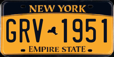 NY license plate GRV1951