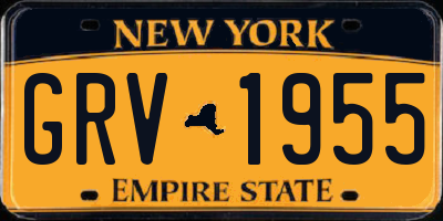 NY license plate GRV1955