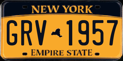 NY license plate GRV1957