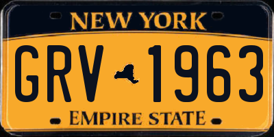 NY license plate GRV1963