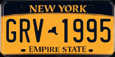 NY license plate GRV1995