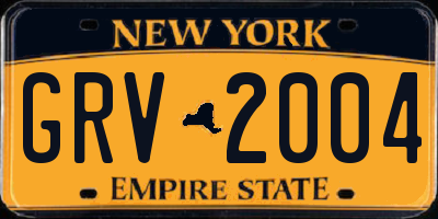 NY license plate GRV2004