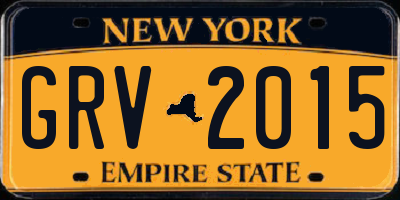 NY license plate GRV2015