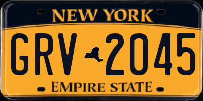 NY license plate GRV2045