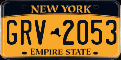 NY license plate GRV2053