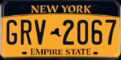 NY license plate GRV2067