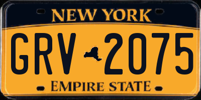 NY license plate GRV2075