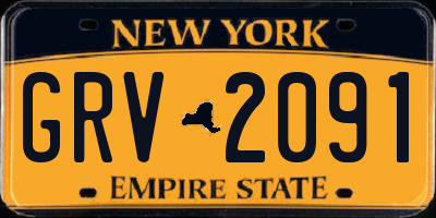 NY license plate GRV2091
