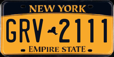 NY license plate GRV2111