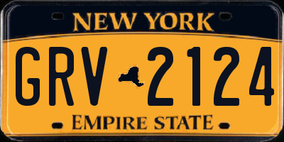NY license plate GRV2124