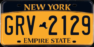 NY license plate GRV2129