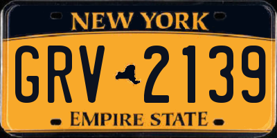 NY license plate GRV2139