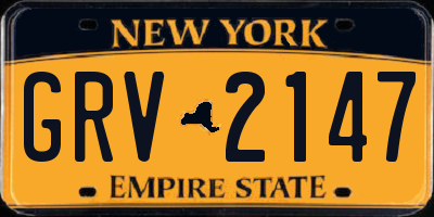 NY license plate GRV2147