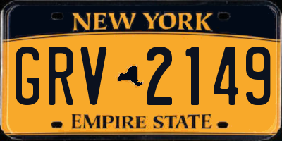 NY license plate GRV2149