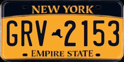 NY license plate GRV2153