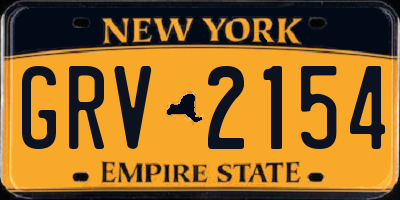 NY license plate GRV2154