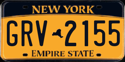NY license plate GRV2155