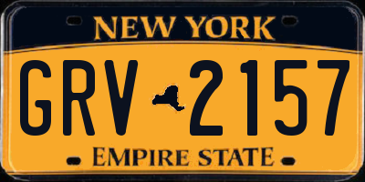 NY license plate GRV2157