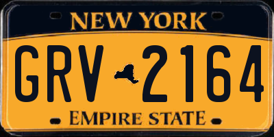 NY license plate GRV2164