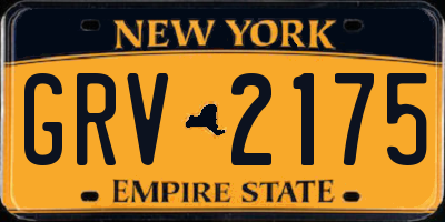 NY license plate GRV2175