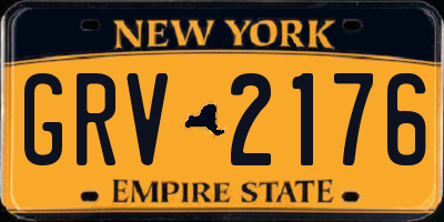 NY license plate GRV2176
