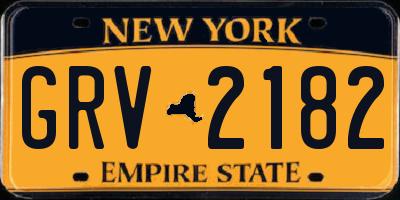 NY license plate GRV2182