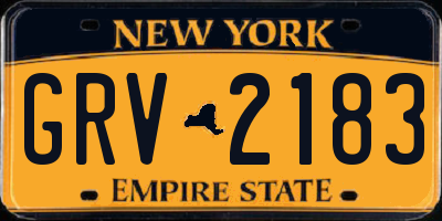 NY license plate GRV2183