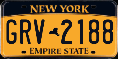 NY license plate GRV2188