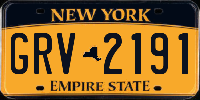 NY license plate GRV2191
