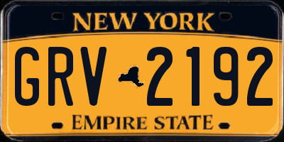 NY license plate GRV2192