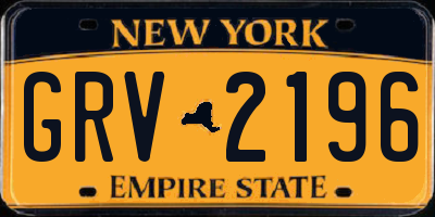 NY license plate GRV2196
