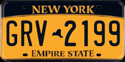 NY license plate GRV2199