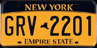 NY license plate GRV2201