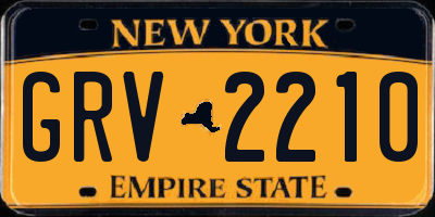 NY license plate GRV2210