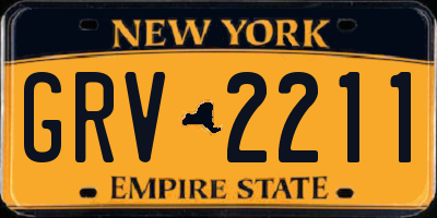 NY license plate GRV2211