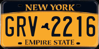 NY license plate GRV2216
