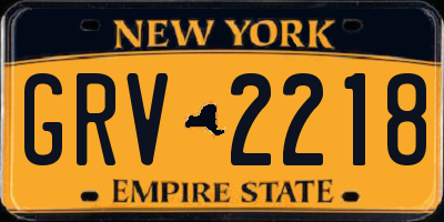NY license plate GRV2218