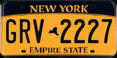 NY license plate GRV2227