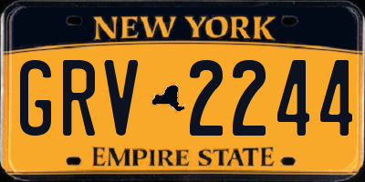 NY license plate GRV2244