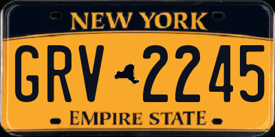 NY license plate GRV2245