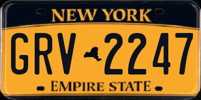 NY license plate GRV2247