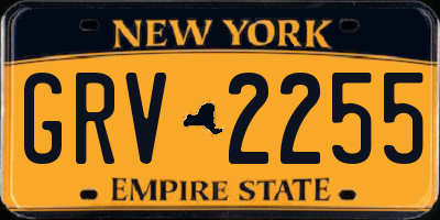 NY license plate GRV2255